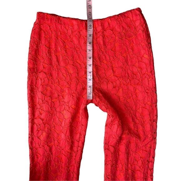 Free People Red Wild Laces Pull-On Crop Flare Pants - Picture 9 of 10